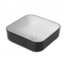 Square Black & White Basin with thin edge